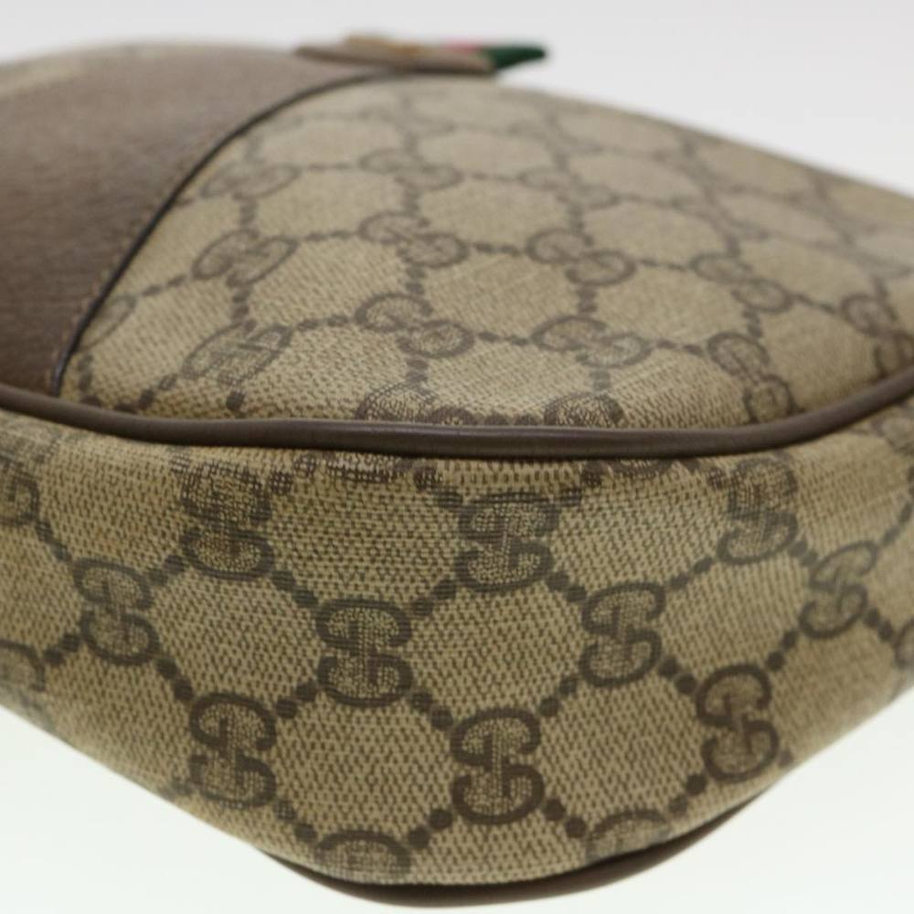 GUCCI GG Canvas Web Sherry Line Clutch Bag Beige Red Green Auth am4114 - Picture 8 of 16